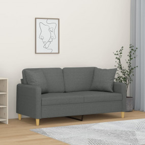2-seater Sofa Dark Gray Fabric (100% polyester), metal,...