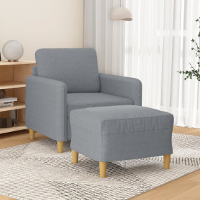 Sofa Chair With Footstool Light Grey