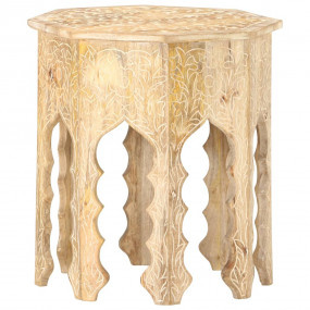 Side Table Whitewashed wood Solid mango wood Medium