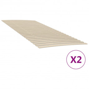 Slatted Bed Base Natural Wood Solid Poplar Wood 39.4 x ...