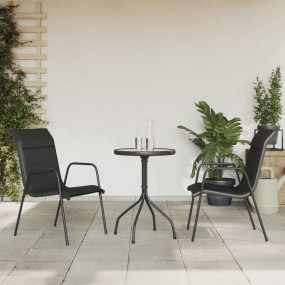 Garden Dining Set Black and Anthracite