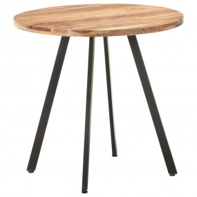 Dining Table Natural wood, Black Solid Acacia wood, Iro...