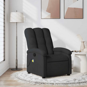 Massage Recliner Chair Black Fabric (100% polyester), m...