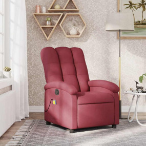 Massage Recliner Chair Wine Red