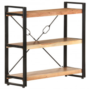 Bookcase Natural wood with black frame
