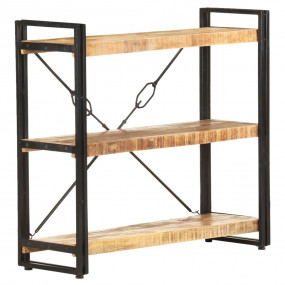 Bookcase Natural wood and black