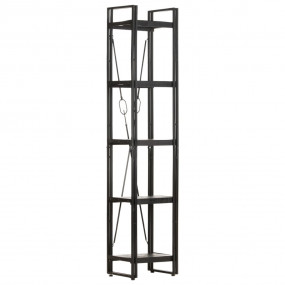 Bookcase Black Solid rough mango wood Medium Industrial