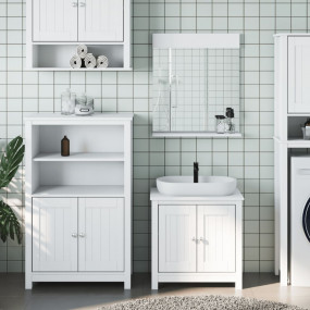 Bathroom Furniture Set White Solid pine wood Medium