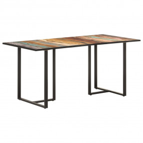 Dining Table Mixed Colour Solid Reclaimed Wood, Powder-...