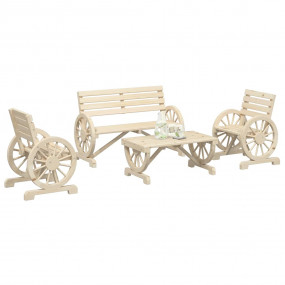 Garden Lounge Set Wood Solid fir wood