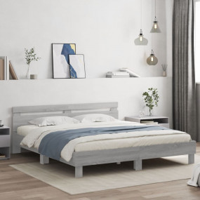 Bed Frame Grey Sonoma Engineered wood 79 x 79 in Bed Fr...