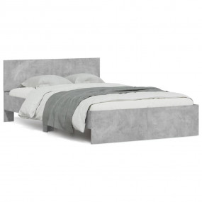 Bed Frame Concrete Grey Engineered Wood Full Bed Frame