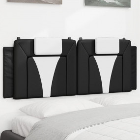 Headboard Cushion Black and White Faux Leather 60.2 inc...