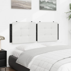 Headboard Cushion Black and White Faux Leather, Foam Do...