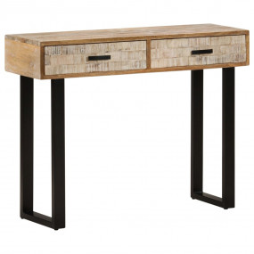 Console Table Brown Solid mango wood, powder-coated iro...