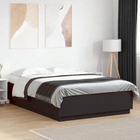 Bed Frame Black Engineered wood Double Modern Bed Frame