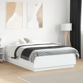 Bed Frame White Engineered wood, Plywood