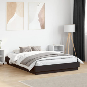 Bed Frame Black Engineered Wood Full Durable Bed Frame