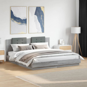 Bed Frame Grey Sonoma Engineered wood Super King Modern