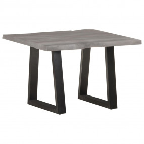 Coffee Table Grey Solid Acacia wood 23.6x23.6x15.7 in I...