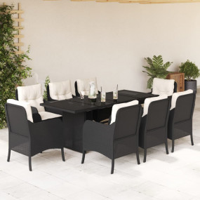 Garden Dining Set Black