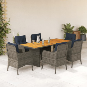 Garden Dining Set Grey, Brown, Navy Blue