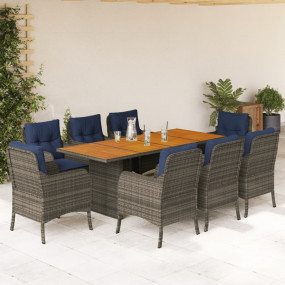 Garden Dining Set Grey, Brown, Navy Blue