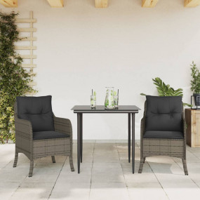 Garden Dining Set Grey, Black, Dark grey
