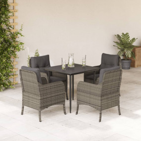 Garden Dining Set Grey PE Rattan Seats Many Garden Dini...