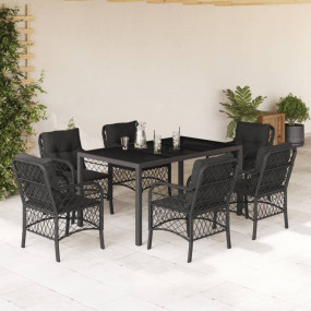 Garden Dining Set Black