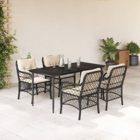 Garden Dining Set Black