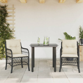 Bistro Set Black, Cream White