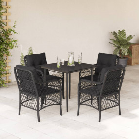 Garden Dining Set Black