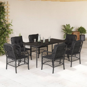 Garden Dining Set Black