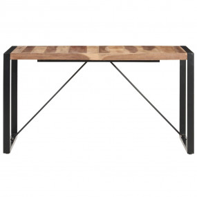Dining Table Brown and black Solid acacia wood, rubber ...