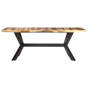 Dining Table Honey Solid Acacia Wood Large Industrial