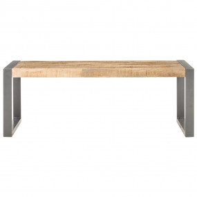 Coffee Table Gray Rough Mango Wood Medium Durable Coffe...