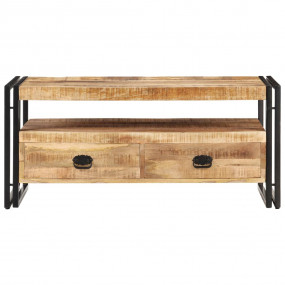 Coffee Table Brown and black Rough mango wood, steel