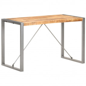 Dining Table Brown and grey Mango wood and steel 47.2 i...