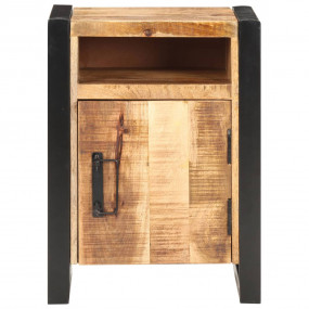 Bedside Cabinet Natural wood with black Solid mango woo...