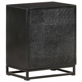 Bedside Cabinet Black Solid acacia and mango wood 15.7x...
