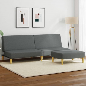 Sofa Bed Dark Grey Velvet and Plywood Standard