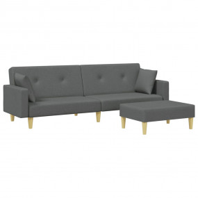 Sofa Bed Dark Grey Fabric (100% polyester), wood, plast...
