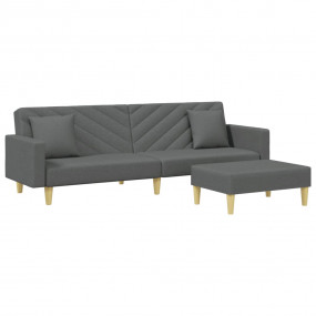 Sofa Bed Dark grey Fabric (100% polyester), wood, plast...