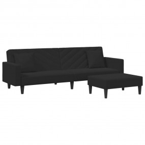 Sofa Set Black Velvet (100% polyester), wood, plastic L...