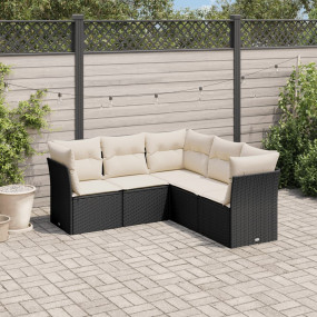 Garden Sofa Set Black, Cream White