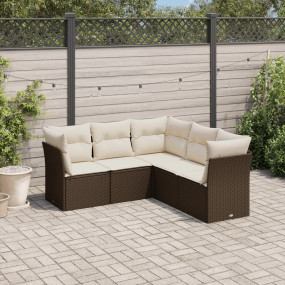 Garden Sofa Set Brown, Cream white