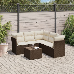 Garden Sofa Set Brown and Cream White
