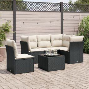 Garden Sofa Set Black PE Rattan Medium Modular Garden S...