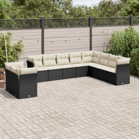 Garden Sofa Set Black, Cream White